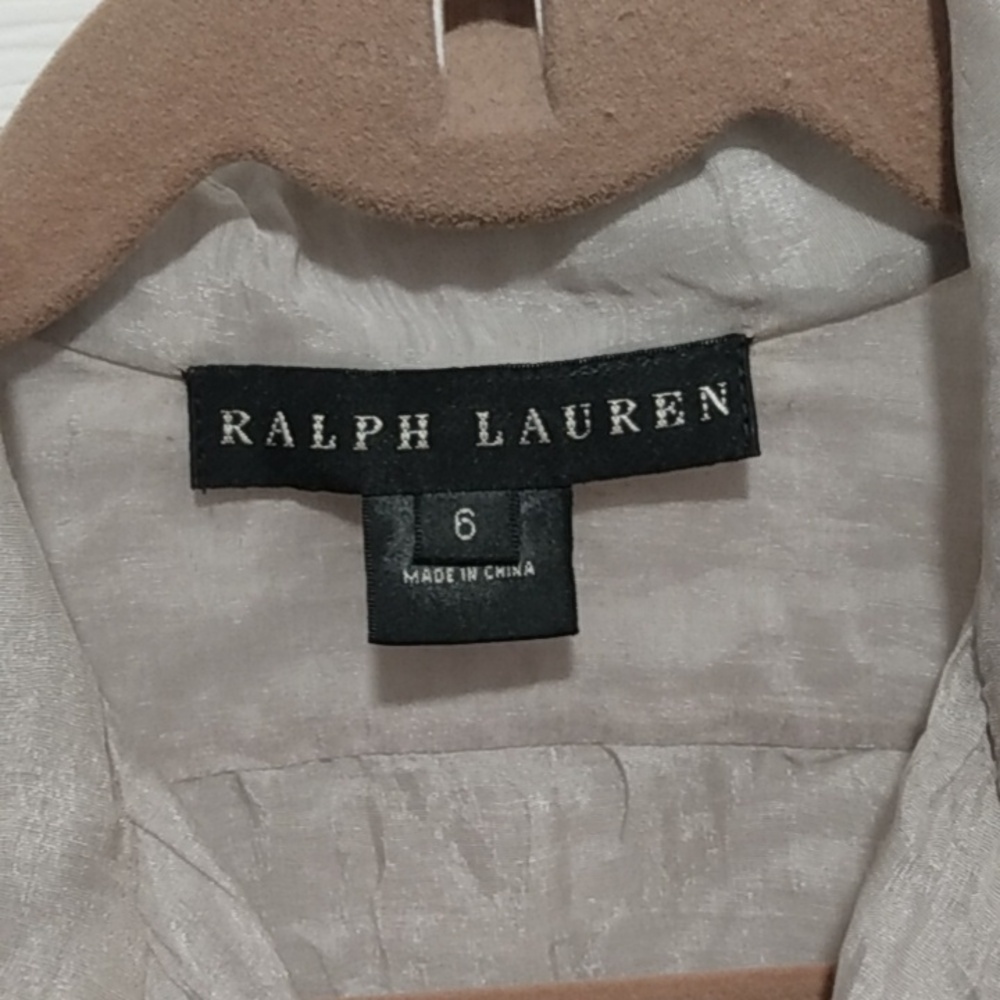 New, Ralph Lauren Black Label Crinkled Organza Puffed Silk Blend Blouse - Picture 7 of 16